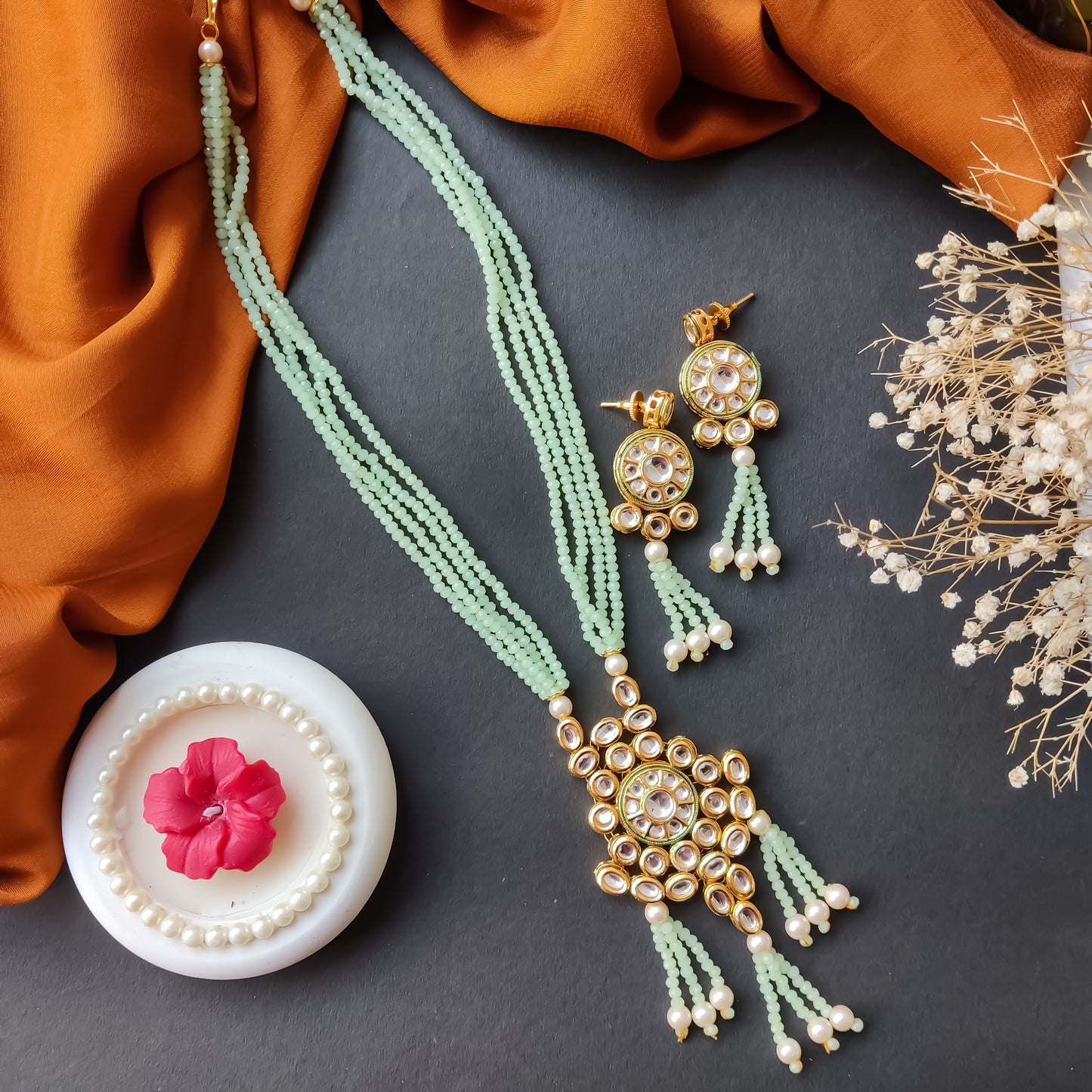 MEERA VILANDI CRYSTAL KUNDAN NECKLACE SET