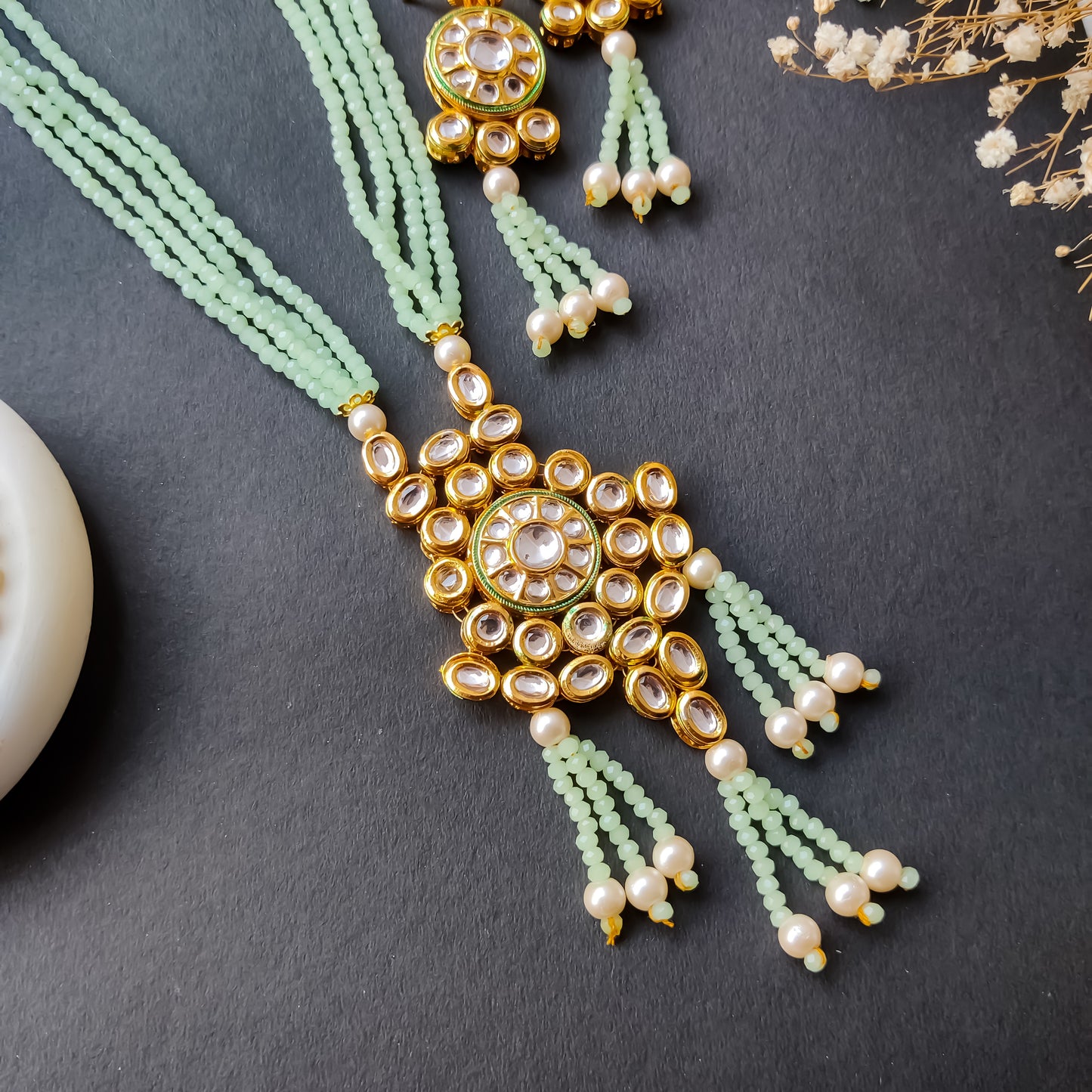 MEERA VILANDI CRYSTAL KUNDAN NECKLACE SET