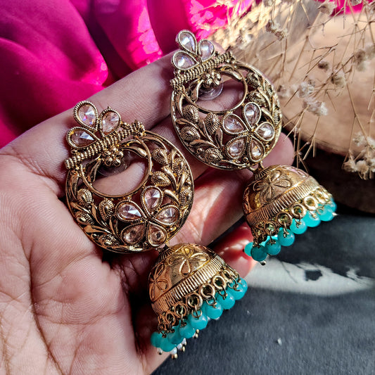 Reverse AD Mehendi Polish Jhumka Earring