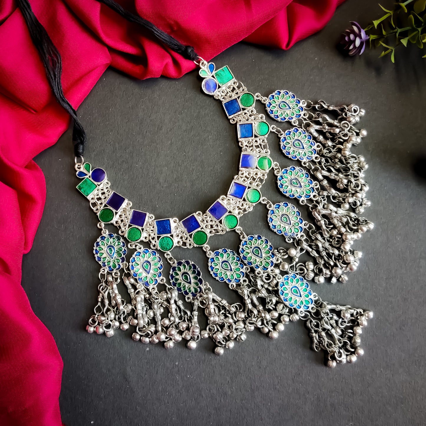 MAYA AFGHANI NECKLACE - BLUE & TURQUISE