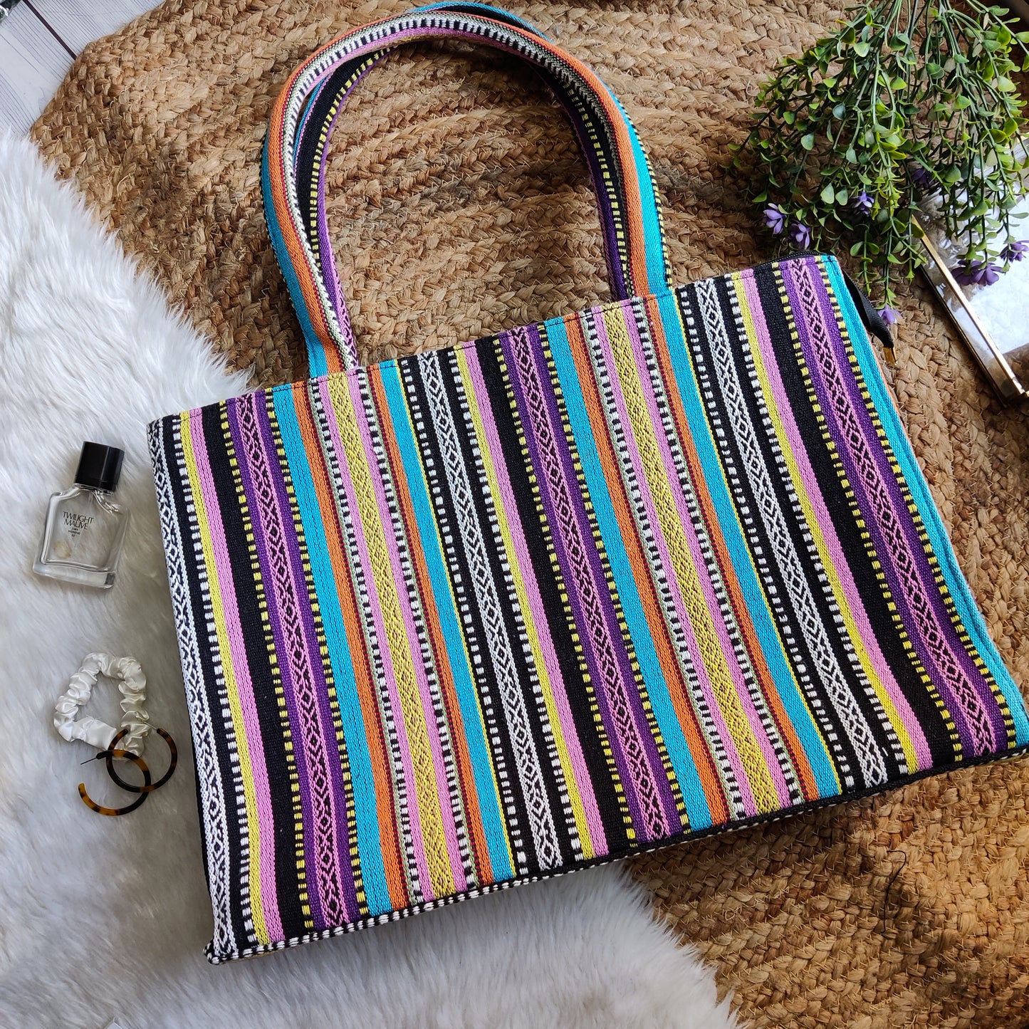 MULTI STRIPES XL EVERYDAY TOTE BAG