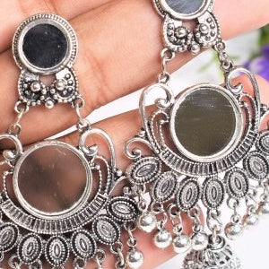 SILVER DUAL MIRROR GS EARRINGS