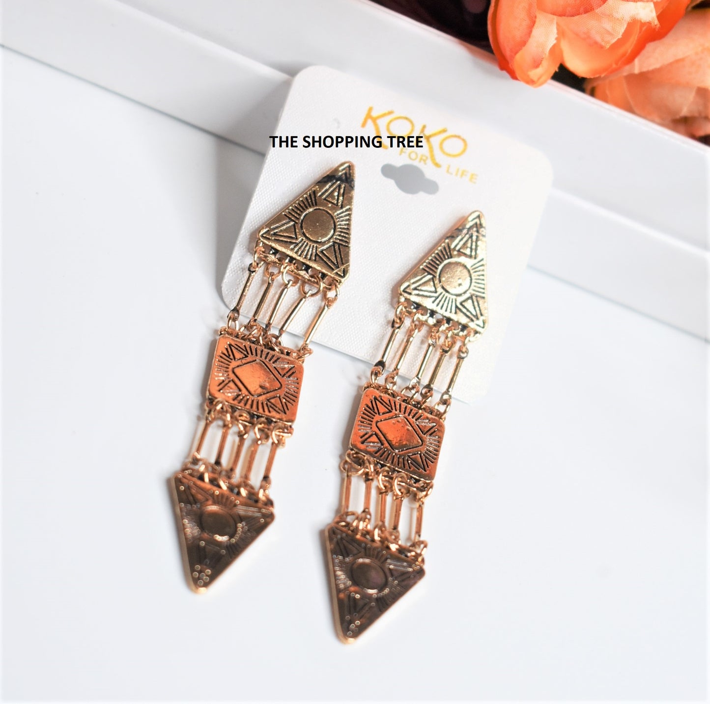 KOREAN GERMAN SILVER GOLDEN EARRING