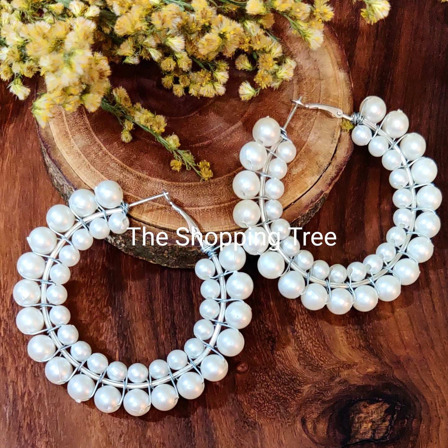 Pearl Handcrafted Hoop Earrings