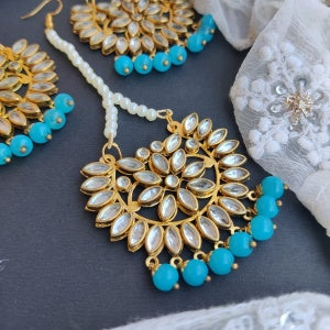 PEARL DROP MANGTIKA EARRINGS SET