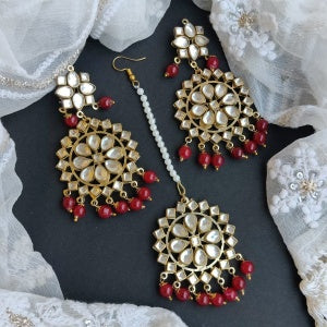 KUNDAN EARRINGS MANGTIKA SET