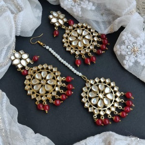 KUNDAN EARRINGS MANGTIKA SET