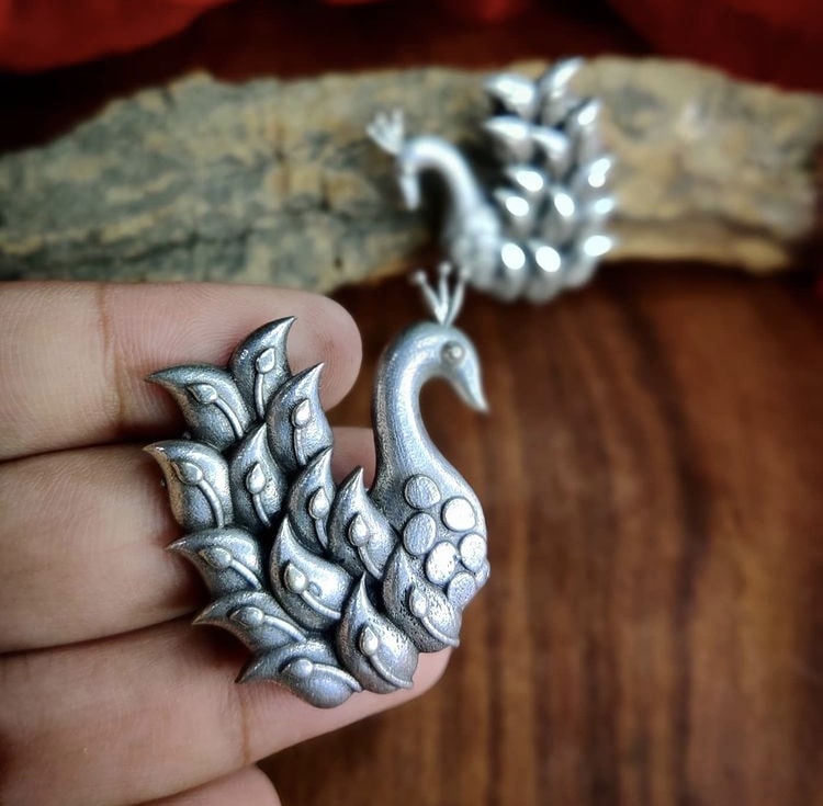 SLA Silver Peacock Stud