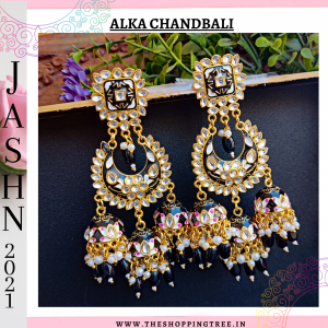 Alka Chandbali Earring - Black