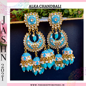 Alka Chandbali Earring - Blue