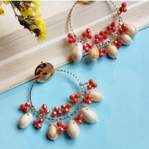 THE CONVERGING HOOPSHELL DROP EARRINGS