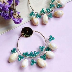 THE CONVERGING HOOPSHELL DROP EARRINGS