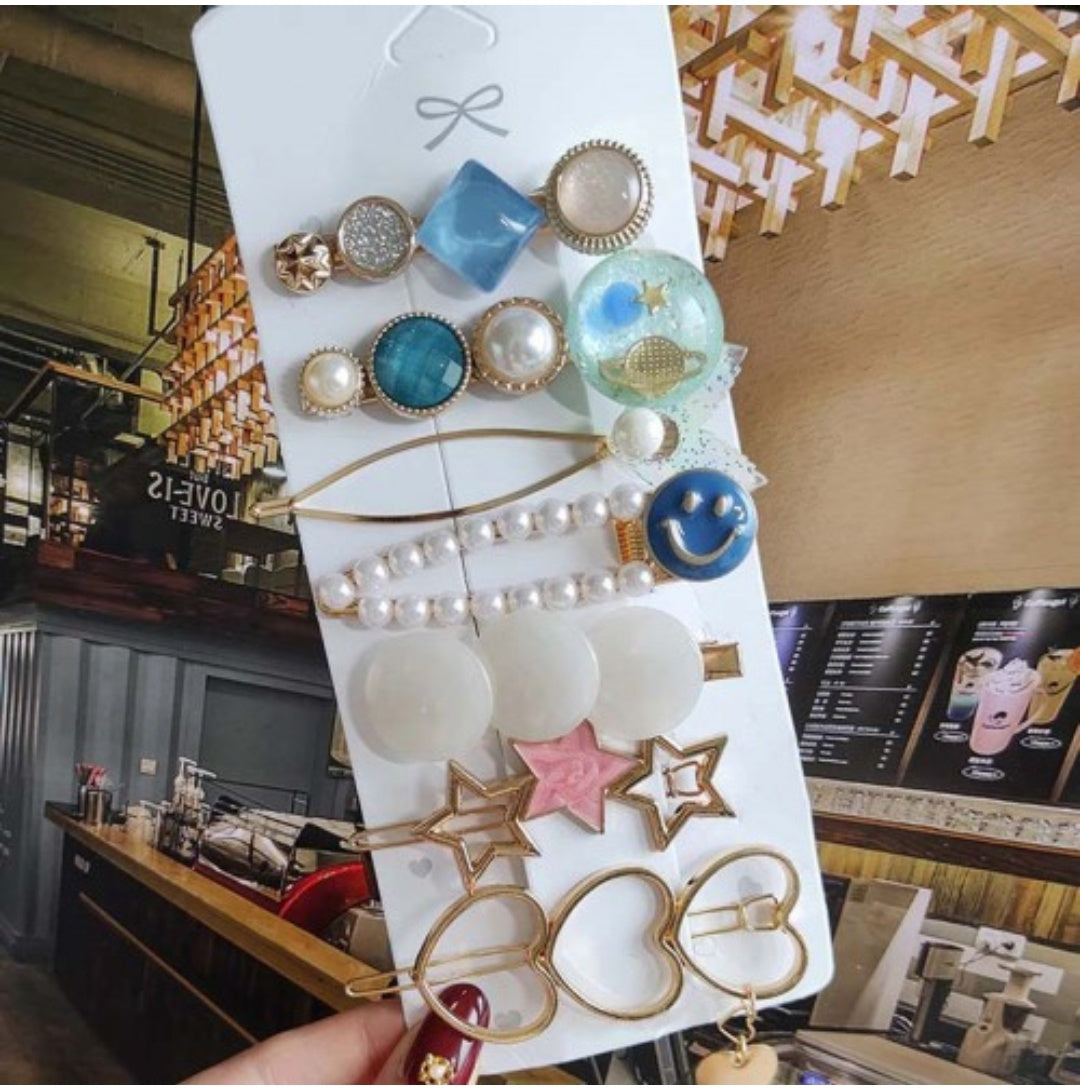 DAINTY KOREAN HAIR CLIPS - SET OF 7