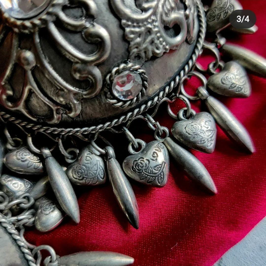 Lovey Oversized Oxidised Jhumka Earrings