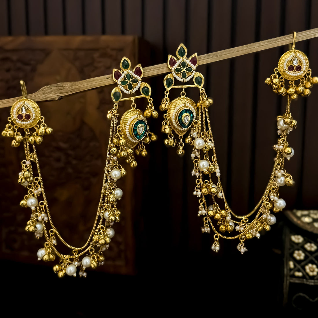 sahara earrings with earchains how to wear without hurting ears - The Shopping Tree