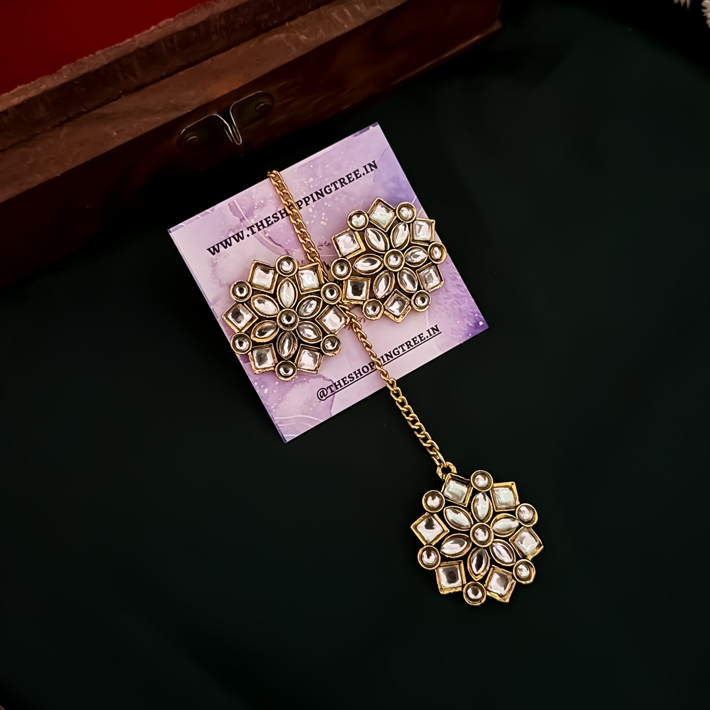 Diksha Kundan Choker Necklace Set - Golden