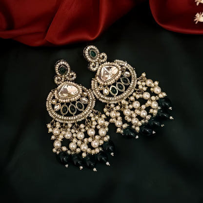 Lavya Pearl Premium Necklace Set - Green