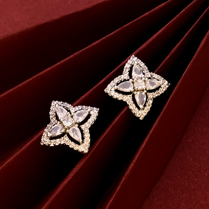 Eva American Diamond Silver Stud Earrings