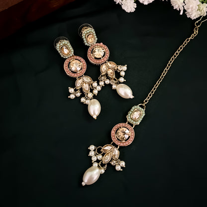 Mrunal Jadau Reverse AD Necklace Set - Multi