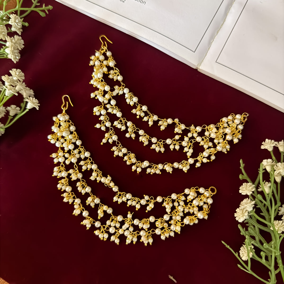 Golden Prisha 3 Layer Baahubali Detachable Earchains