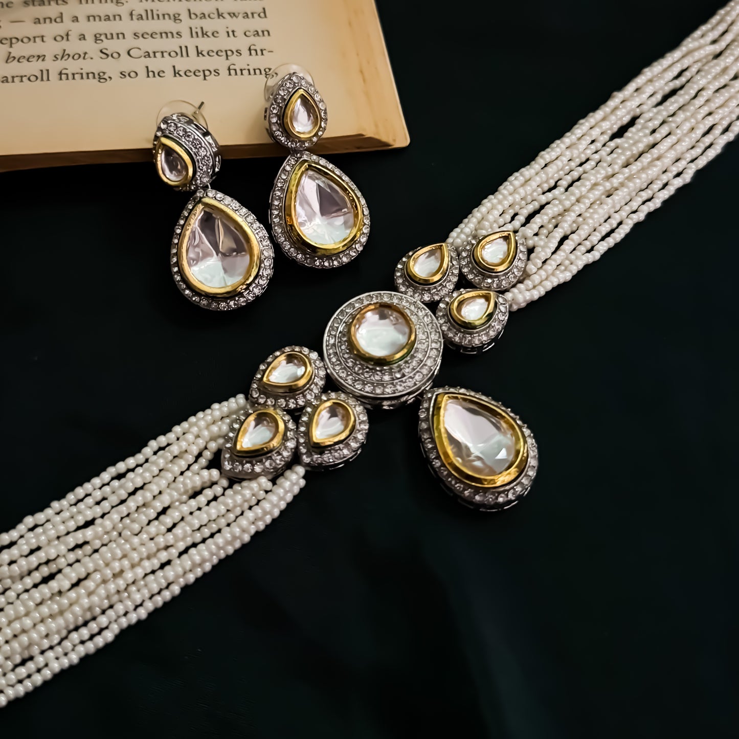 Alice Kundan Pearl Necklace Set