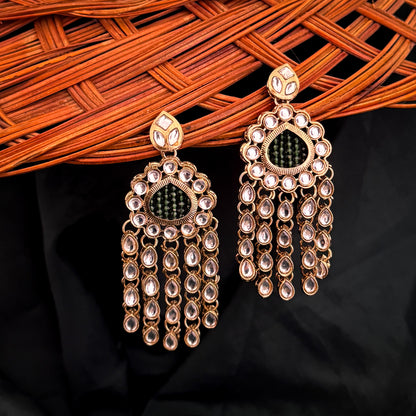 Darshana Chandbali Earrings- Green