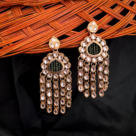 Darshana Chandbali Earrings- Green