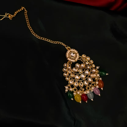 Meethika Pearl Kundan Necklace Set - Multi