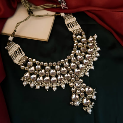 Swara Premium Kundan Necklace Set - Golden