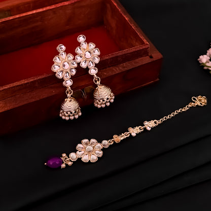 Antara Dabi Kundan Neckalce set - Purple