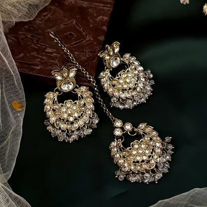 Harleen Premium Pearl Necklace Set - White