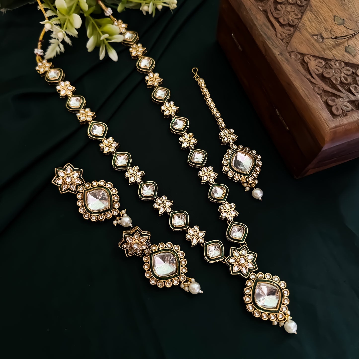 Roshni  Kundan Long Necklace Set