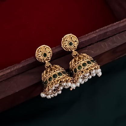 Unnati Carved Necklace Set with Jhumka