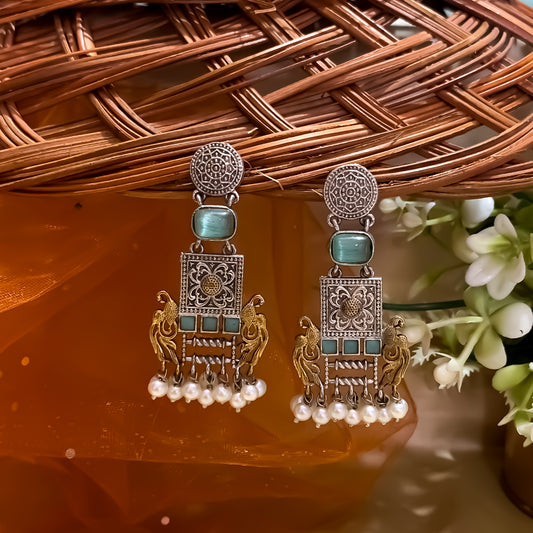 Nandini SLA Brass Earrings - Turquoise