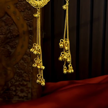 Ritika Kashmiri Brass Ghungroo Earrings - Black