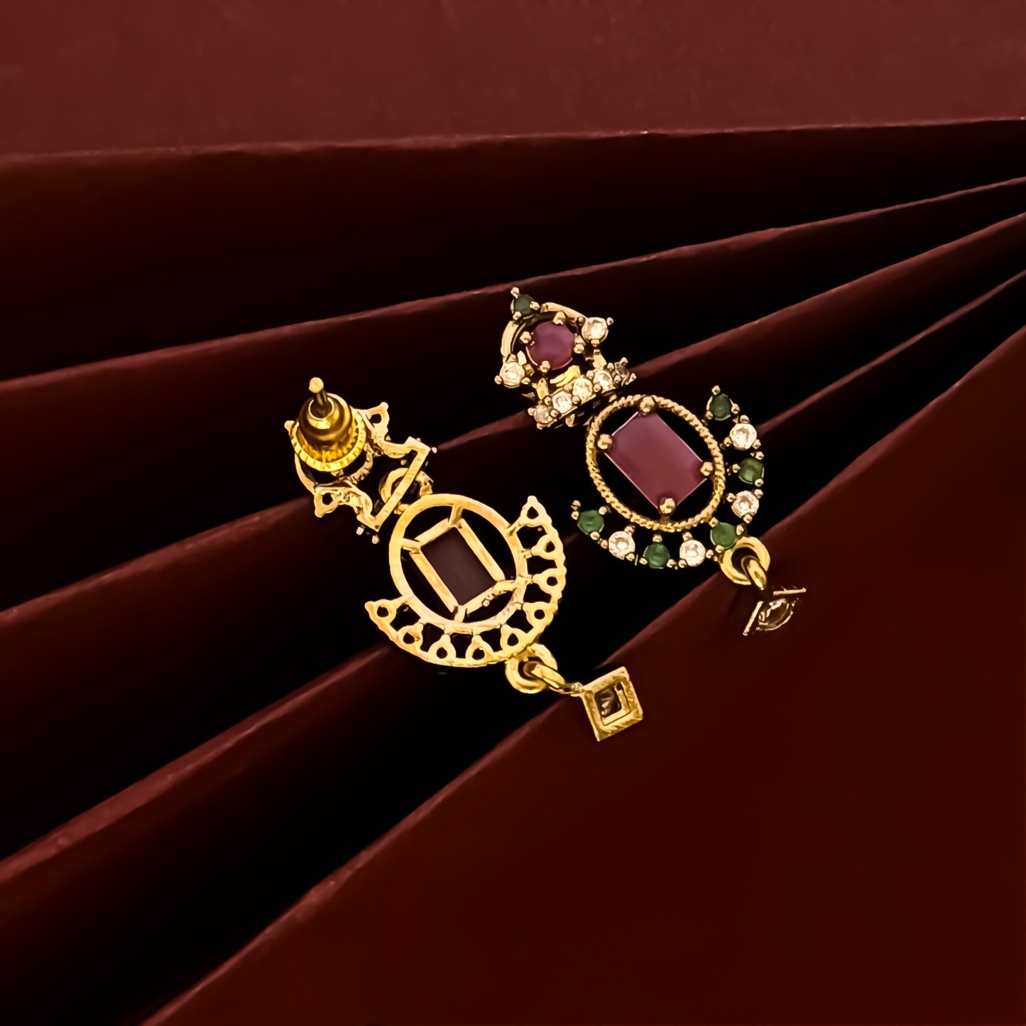 Varuna American Diamond Multicolor Earrings