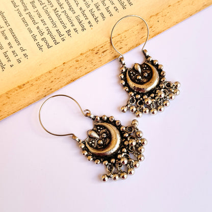Farah Oxidized Chandbali Earrings