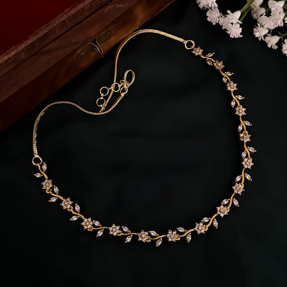 Petals Diamond Minimal AD Necklace Set