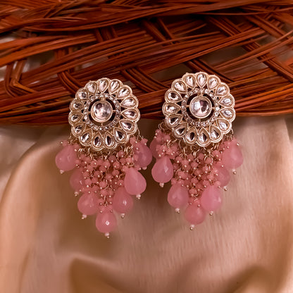 Myra Kundan Chandbali - Baby Pink