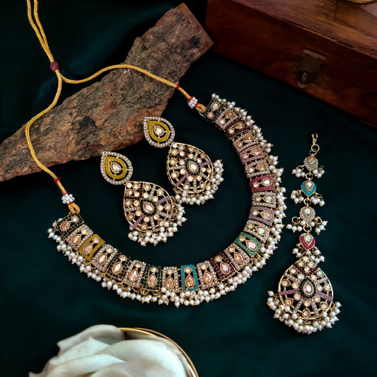 Ayesha Royal Jadau Necklace Set - Multi