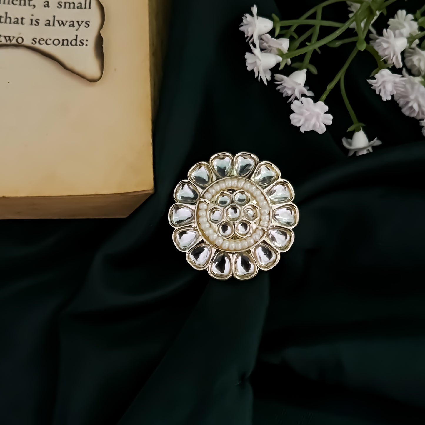 Avni Dabi kundan Adjustable Ring