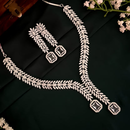 Deborah Designer Diamond Necklace Set - Crystal White
