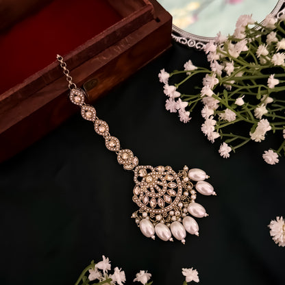 Arshiya Jadau Reverse AD Necklace Set - Golden