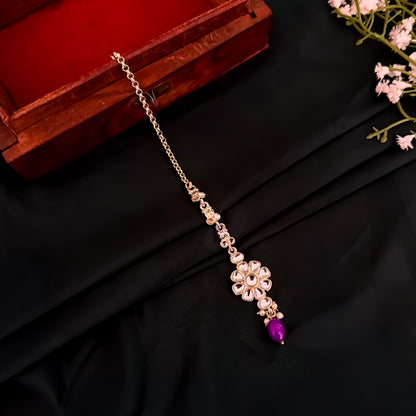Antara Dabi Kundan Neckalce set - Purple