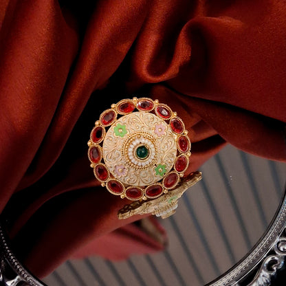 Sanchi Meenakari Ring - Pink