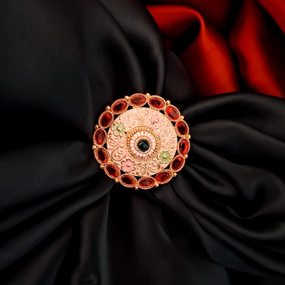 Sanchi Meenakari Ring - Pink