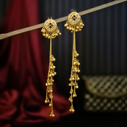 Kishwer Kashmiri Brass Dejhoor Ghungroo Earrings - Multi