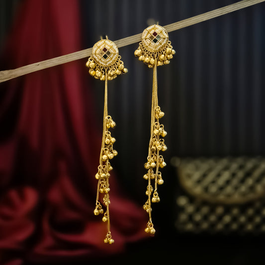 Kishwer Kashmiri Brass Dejhoor Ghungroo Earrings - Multi