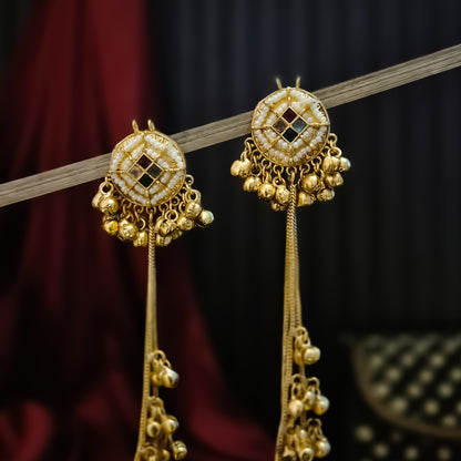 Kishwer Kashmiri Brass Dejhoor Ghungroo Earrings - Multi