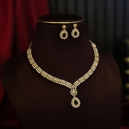 Nia Temple AD Necklace Set - Green